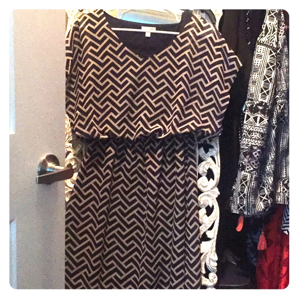 Navy and Tan dress
